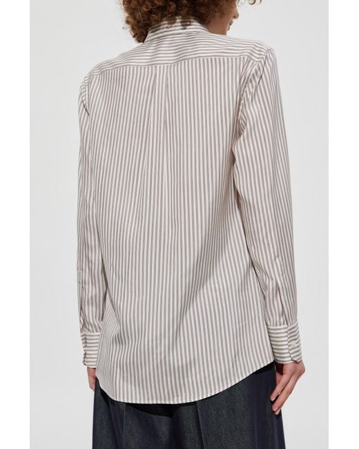 Dolce & Gabbana Blue Silk Shirt With Striped Pattern