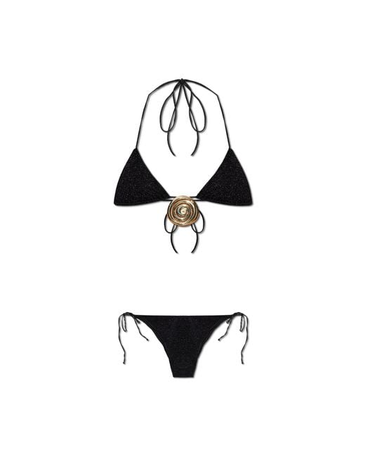 Oseree White Two-Piece Swimsuit With Lurex Thread