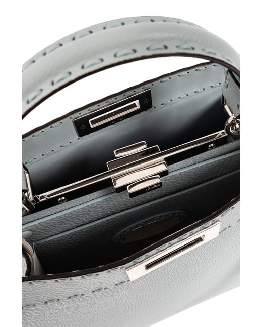 Fendi Gray 'Peekaboo Medium' Shoulder Bag