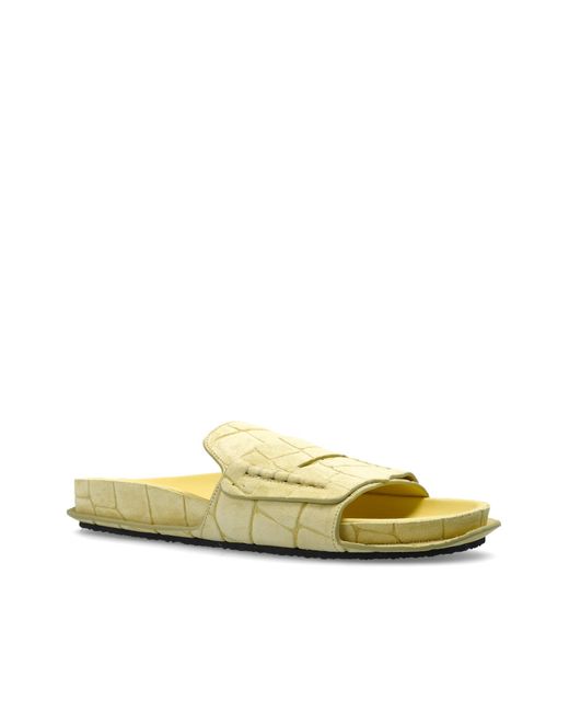 Jacquemus Yellow Suede Slides