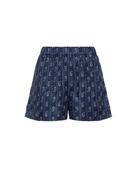 Tory Burch Blue Printed Shorts
