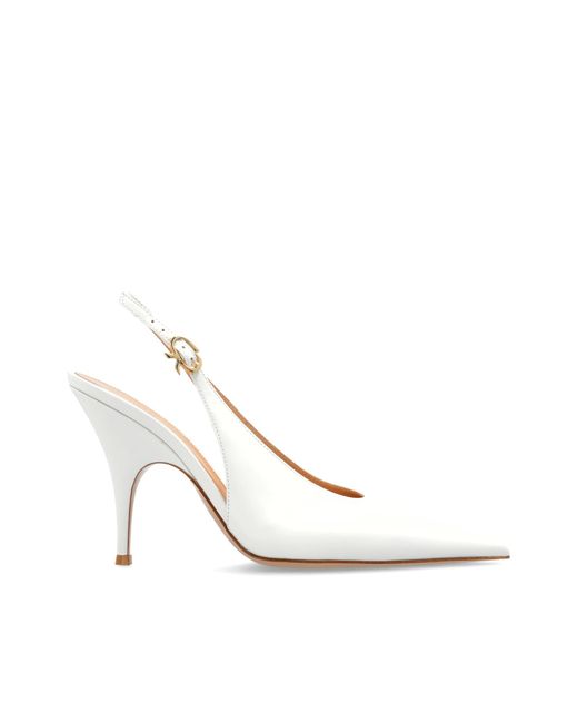 Gianvito Rossi White 'Sofia' Heeled Shoes