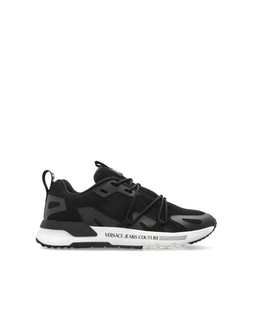 Versace Jeans Couture Black Sports Shoes With Printed Logo for men