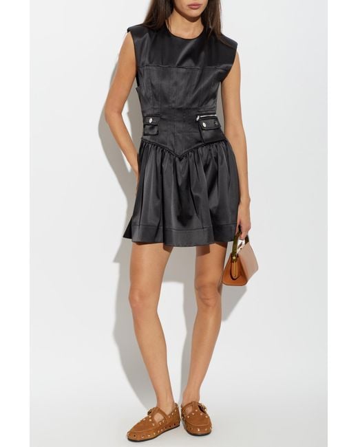 Ganni Black Dress With Pockets