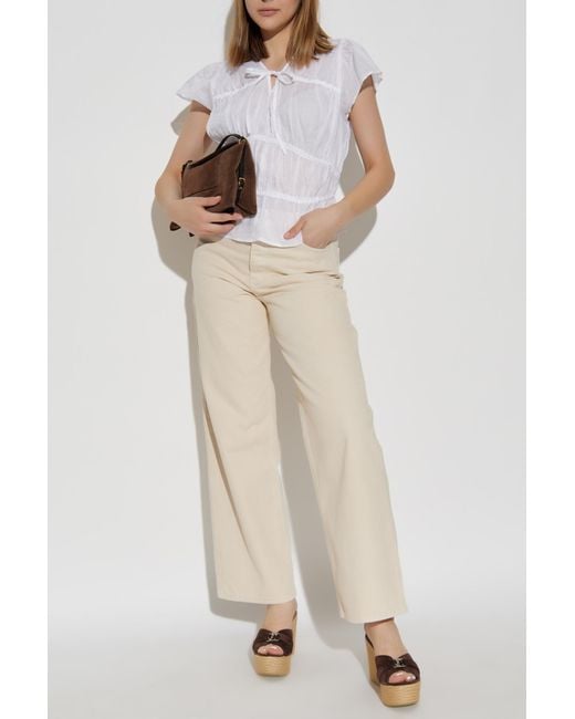 Rag & Bone Natural V-Neck Top