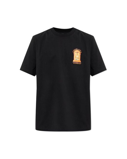 Casablanca Black T-Shirt With Colorful Print for men