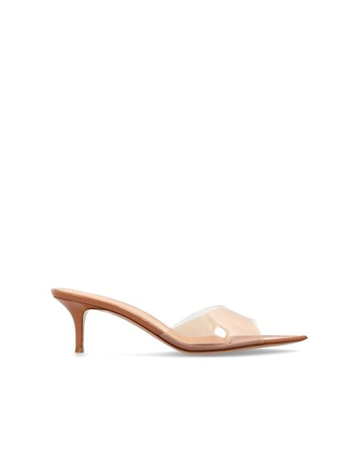 Gianvito Rossi White Heeled Mules "Elle"