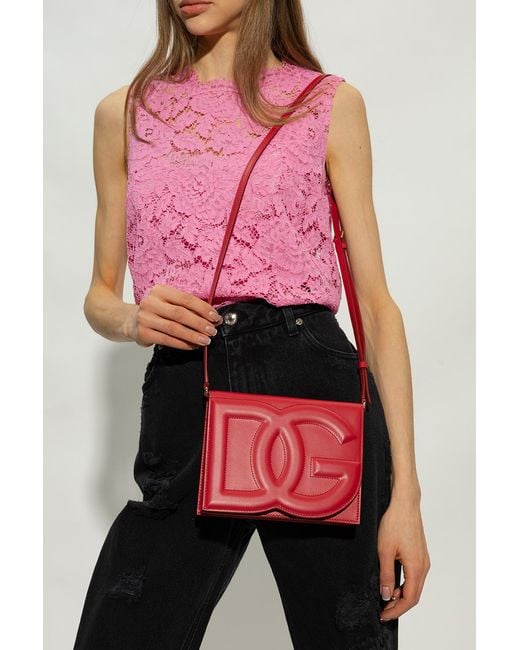 Dolce & Gabbana Red Shoulder Bag With Logo