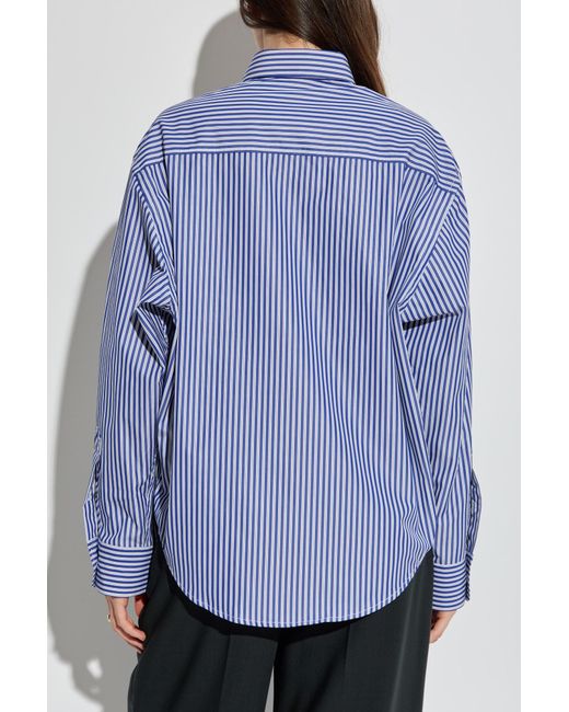 AMI Blue Shirt With Stripe Pattern