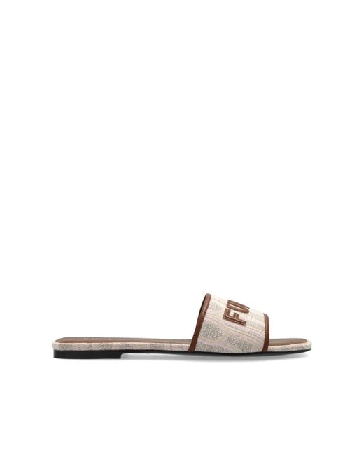 Furla White "Brezza" Flip-Flops
