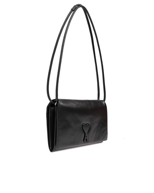 AMI Black Shoulder Bag for men