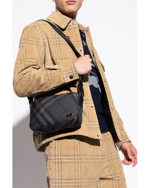 Burberry Black Shoulder Bag 'Grid Slim' for men