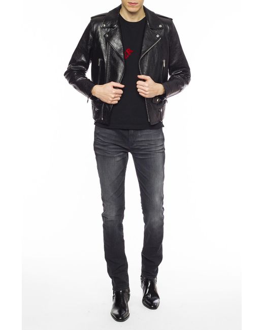 Saint Laurent Black Biker Jacket for men