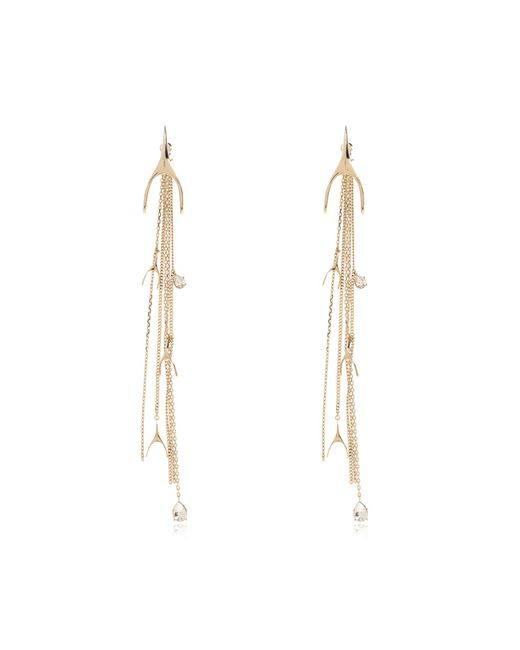 McQueen White Earrings With Pendants