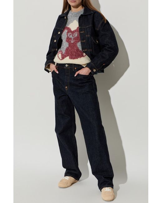 KENZO Gray Sweater With Metallic Thread