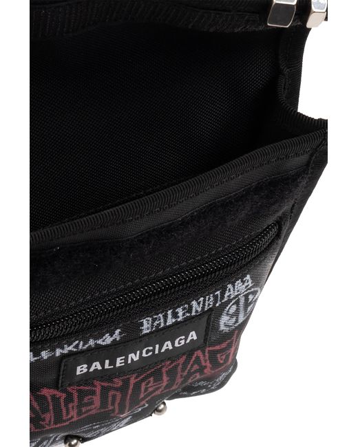 Balenciaga Black Shoulder Bag With Logo, for men
