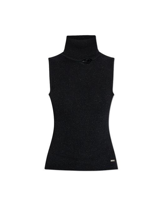 DSquared² Black Top With Stand-Up Collar
