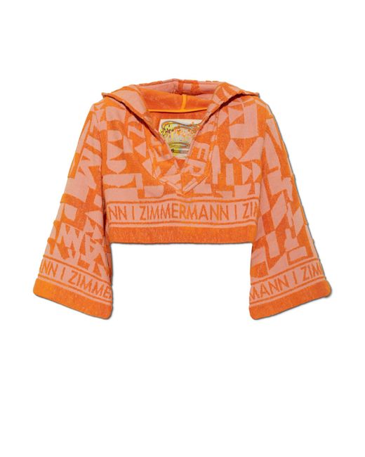 Zimmermann Orange 'Solstice' Terry Cotton Top