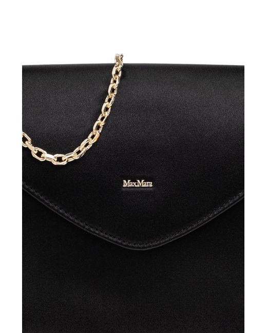 Max Mara Black Satin Clutch 'Envelope'