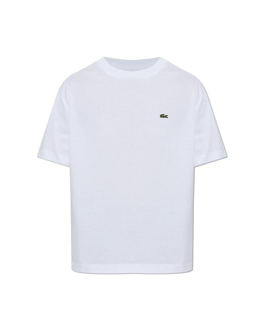 Lacoste White T-Shirt With Logo Patch