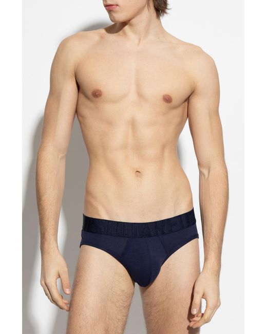 DSquared² Blue Briefs With Logo for men