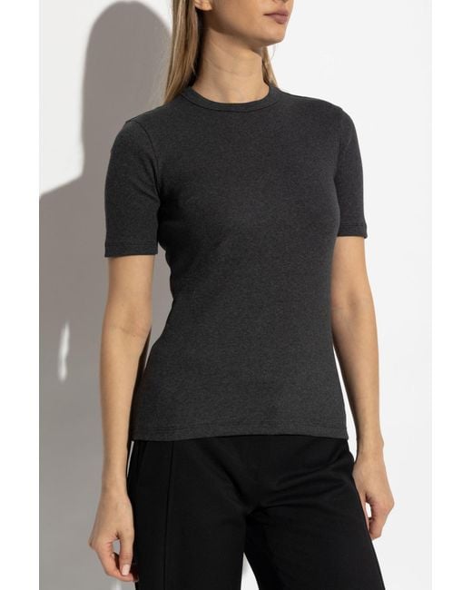 Totême  Black Ribbed Top, '