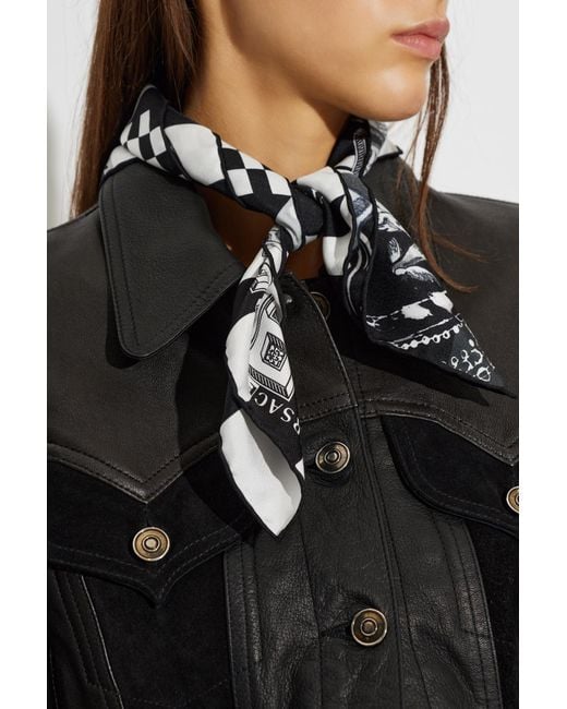Versace Black Silk Scarf