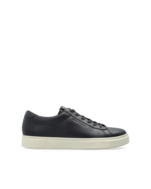 Emporio Armani Black Sports Shoes With Embossed Logo for men