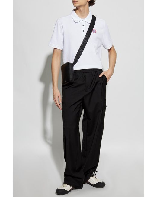 Canada Goose Black Polo With Logo Patch for men
