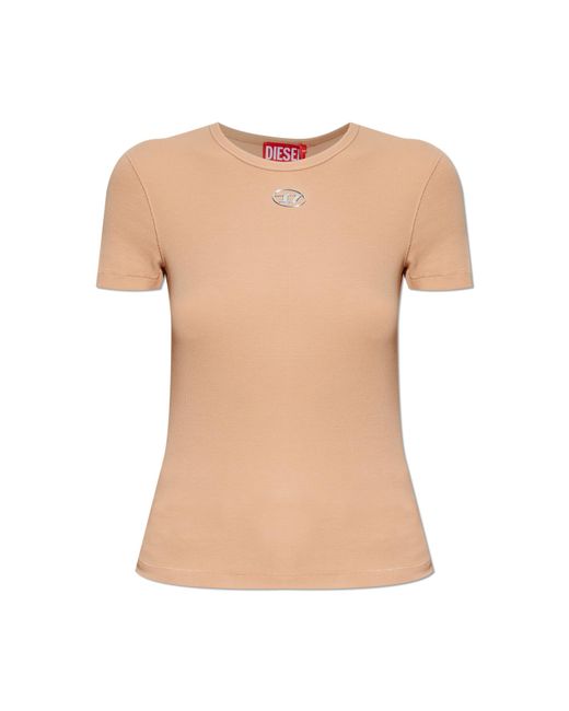 DIESEL White Top T-Ele-Long-Od