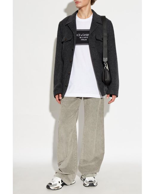 Dolce & Gabbana Black Wool Jacket for men