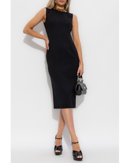 Dolce & Gabbana Black Wool Sleeveless Dress