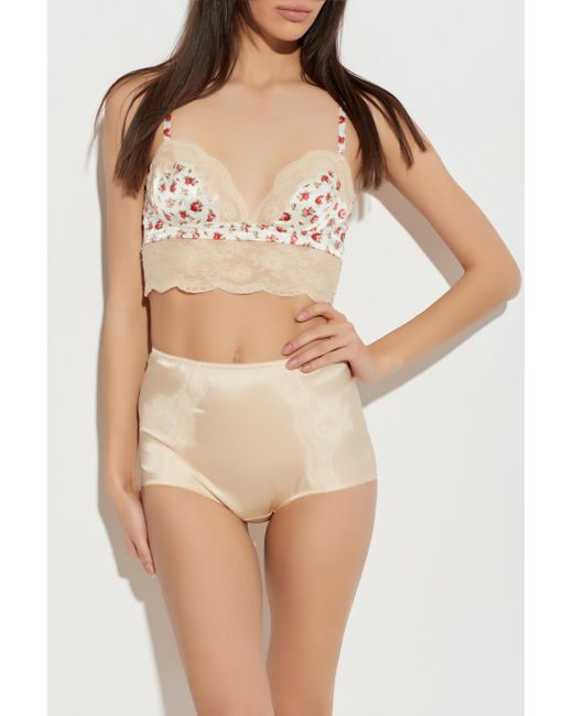 Dolce & Gabbana Natural Bra With Floral Motif