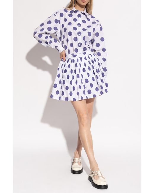 Moschino White Polka Dot Patterned Shirt