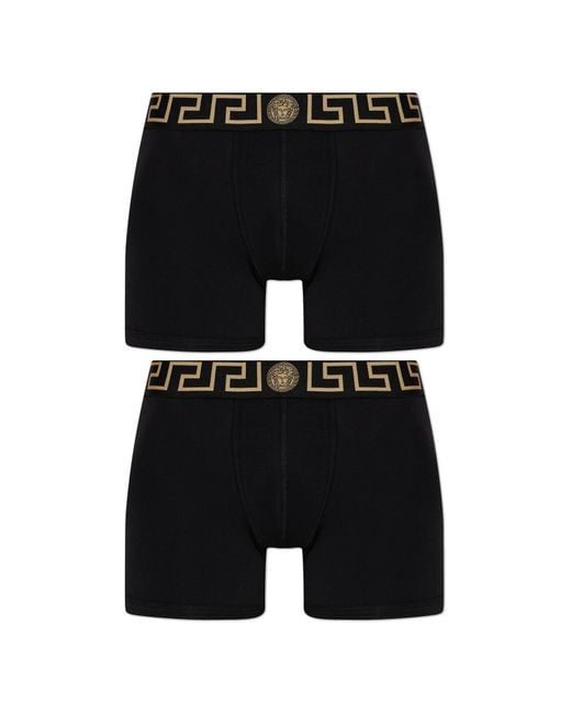 Versace Black 2-Pack Of Cotton Boxers for men