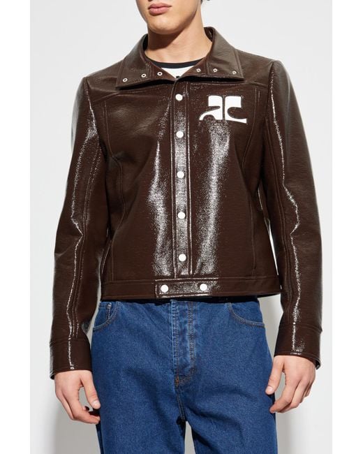 Courreges Blue Jacket With Logo for men