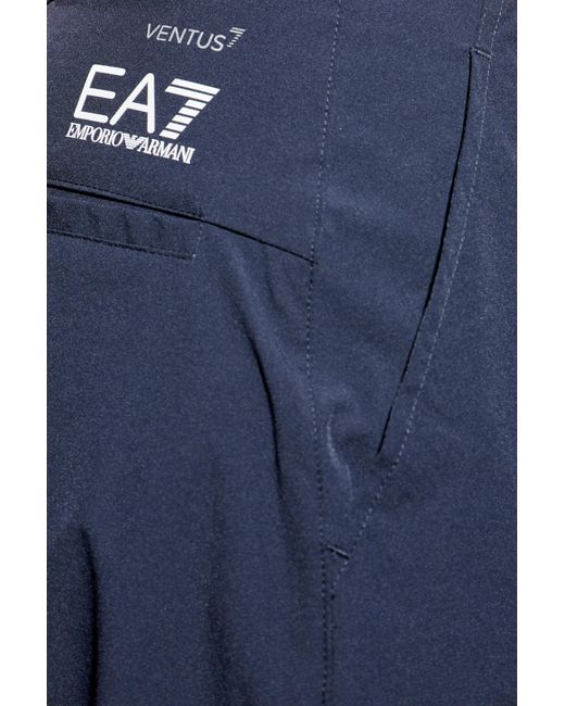 EA7 Blue Trousers With Tapered Legs for men