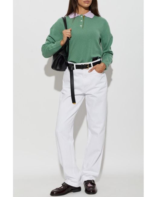 Marni Green Straight-Leg Jeans