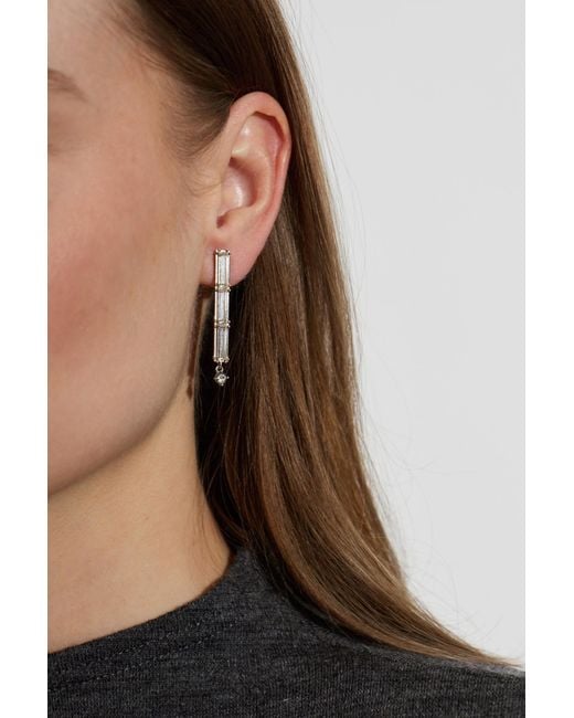 Jil Sander Black Earrings With Shimmering Crystals