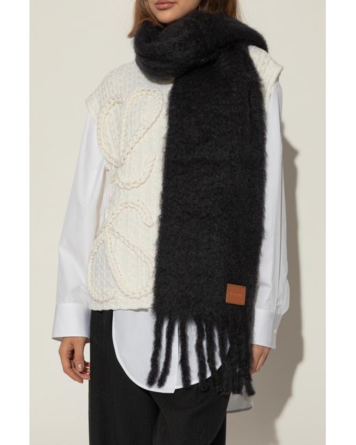 Loewe Black Scarf With Logo