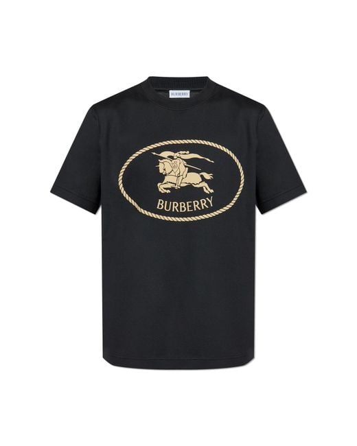Burberry Black T-Shirt With Logo for men