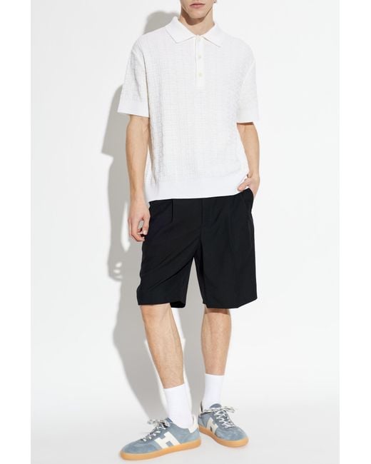 Balmain White Monogram Polo for men