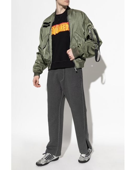 DSquared² Black Sweatshirt With Print for men