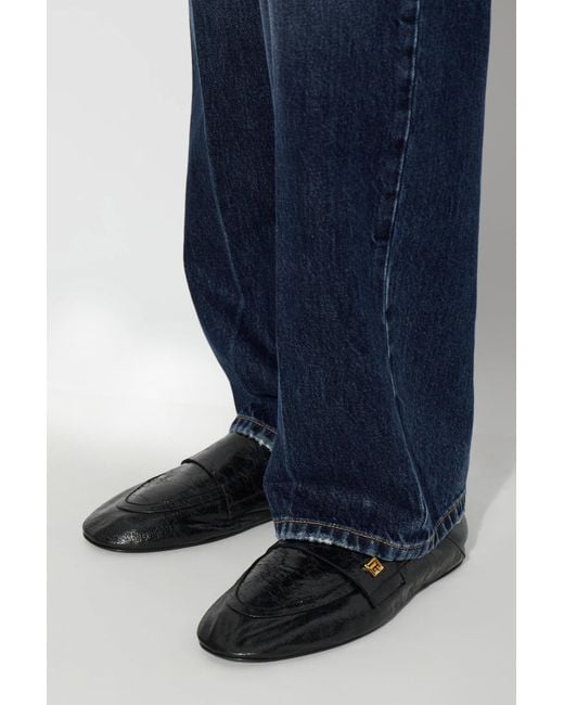 Balmain Black Leather "Loafers" Shoes
