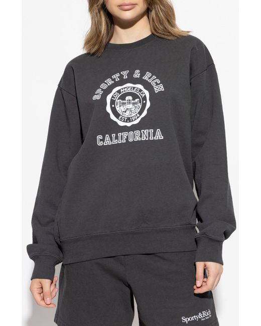 Sporty & Rich Black Sweatshirt "California Emblem"
