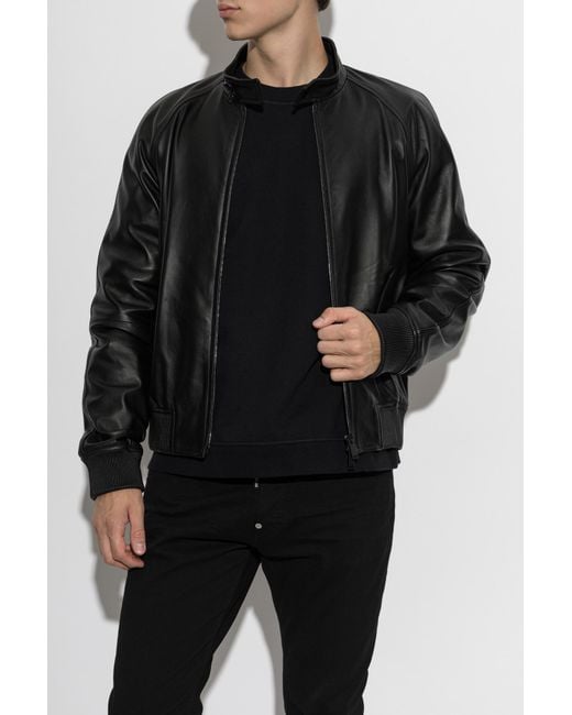 DSquared² Black Leather Jacket for men