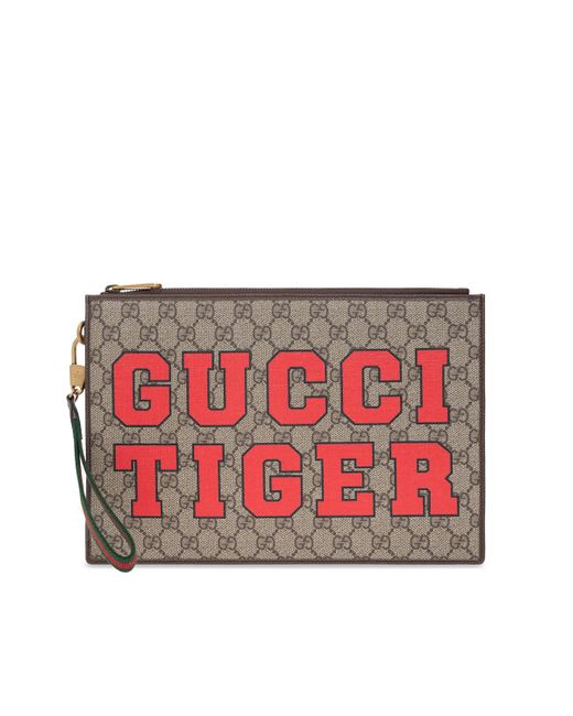 Gucci Red Pouch From The ' Tiger' Collection for men