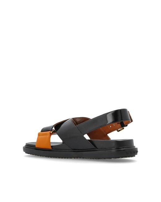 Marni Black Leather Sandals