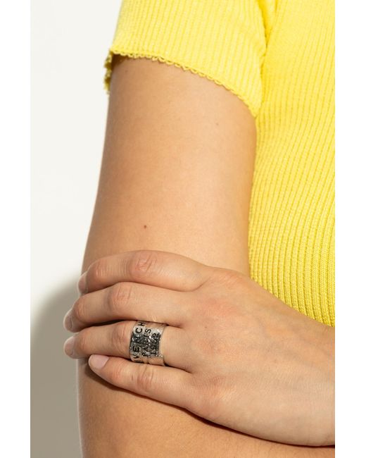 Givenchy Metallic Ring With Engraved Logo