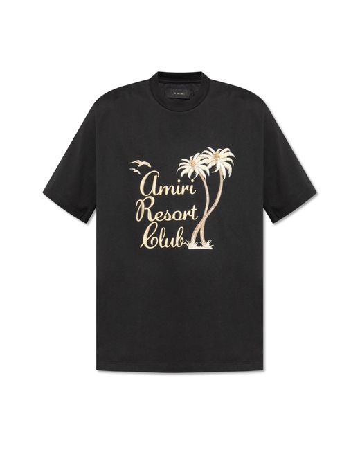 Amiri Black T-shirt With Logo, for men